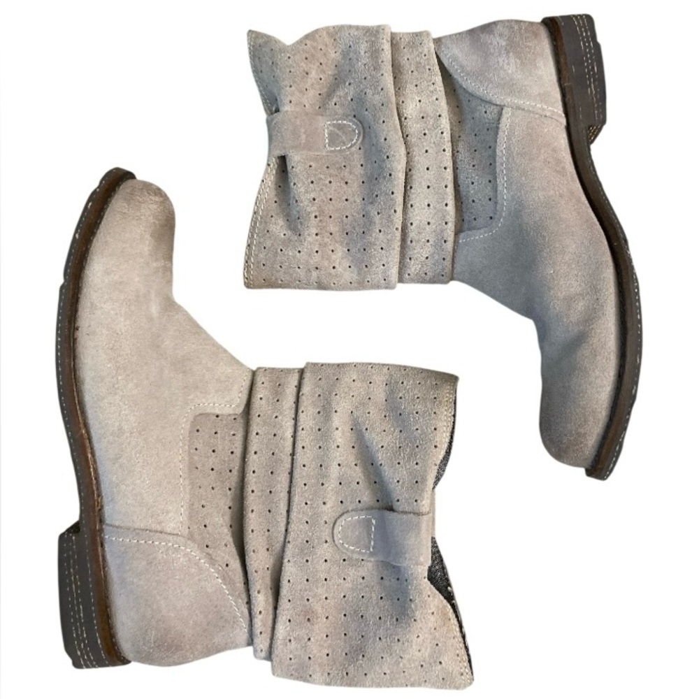 OTBT Leather SLOUCH BOOTS POULSBO Taupe/tan Size 7M Excellent Condition